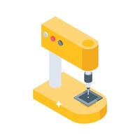 Easy to edit isometric icon of milling machine vector