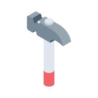 Well crafted isometric icon of hammer tool vector