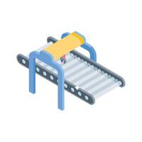 Easy to edit isometric icon of conveyor belt machinery vector