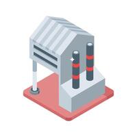 A visually appealing isometric icon of industrial architecture view vector