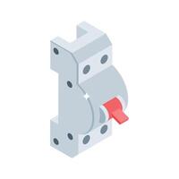 Visually engaging isometric icon of electrical switchgear vector