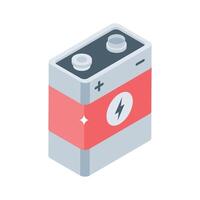 A well crafted isometric icon of backup battery pack vector