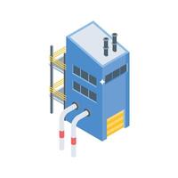 Modern isometric icon showing oil factory in operation vector