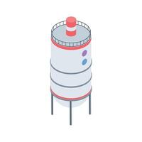 Premium isometric icon showing reservoir tank with gauge vector