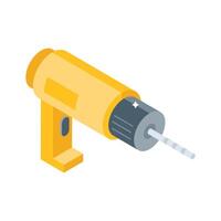 Grab this isometric icon showing mechanical hand drill machine vector