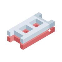 Premium isometric icon of arranged concrete blocks pile vector