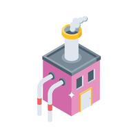 Easy to edit isometric icon of large factory building vector