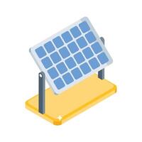 A visually engaging isometric icon of solar panel grid vector