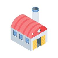 Check out this isometric style icon of large warehouse vector