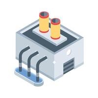 Well crafted isometric icon showing manufacturing building design vector