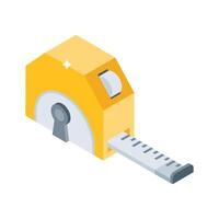 Well designed isometric style icon of measuring tape tool vector