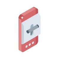 A captivating isometric icon showing mounted lever control system vector