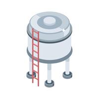 A customizable isometric icon of reservoir storage setup vector