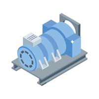 Easy to edit isometric icon showing water engine system vector