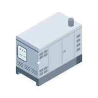 A modern isometric icon of backup power generator vector