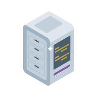 A trendy isometric style icon showing data drawers vector