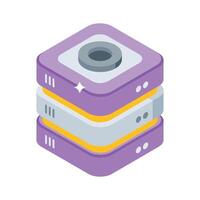 An amazing isometric style icon showing server storage vector