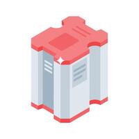 Grab this isometric icon of computer tower hardware unit vector