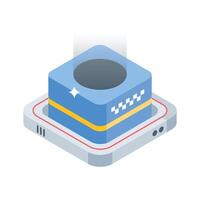 Explore this isometric style icon of server hologram projection vector