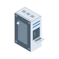 Discover this isometric icon of server monitoring dashboard vector