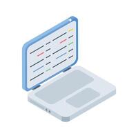 Grab this isometric icon showing laptop computing device vector