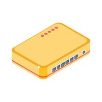An eye-pleasing isometric icon showing usb hub connection vector