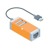 Grab this isometric icon showing port hub connectivity vector