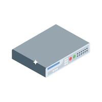 A well crafted isometric style icon of dvd player device vector