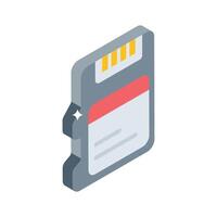 A premium isometric style icon of sd card memory vector
