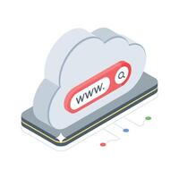 Check out this isometric icon showing cloud search vector