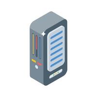 An amazing isometric style icon of server tower hardware vector