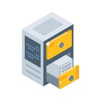 Check out this isometric icon featuring server organizer shelf vector