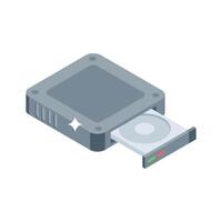 An isometric style icon of cd rom drive is ready for use vector