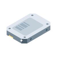 A trendy isometric style icon of ssd drive device vector