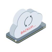 Have a look at this isometric style icon of cloud backup vector