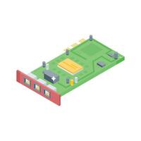 Here is an isometric icon of fpga card computing board vector