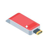 A trendy isometric style icon of usb device port vector