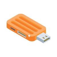 Have a look at this isometric icon showing usb storage device vector