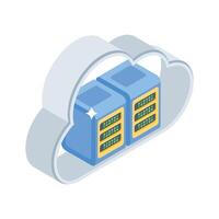 Discover this isometric icon of cloud data backup system vector