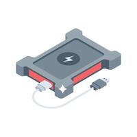 An eye-catching isometric style icon of external disk drive vector