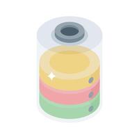 An eye-pleasing isometric icon showing power cell battery vector