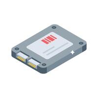 An isometric style icon of ssd fast data storage device vector