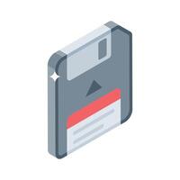 Take a glance at this isometric icon of floppy disk vector