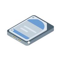 A sleek isometric style icon of ssd high-speed storage vector