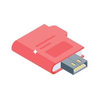 Discover this isometric style icon of usb memory stick vector