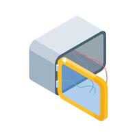 An engaging isometric icon of server wiring setup vector