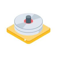 A sleek isometric style icon of cd rack organizer vector