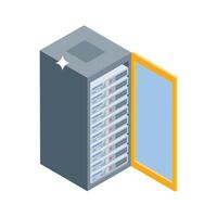 A trendy isometric style icon of data tower rack system vector