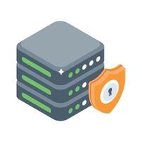 Take a glance at this isometric style icon of server security vector