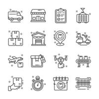 Get this amazing collection of delivery services outline style icons.. vector